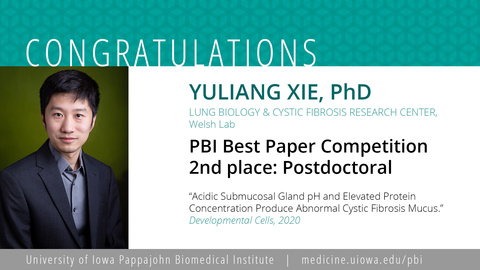 Yuliang Xie, PhD, Best Paper Competition award